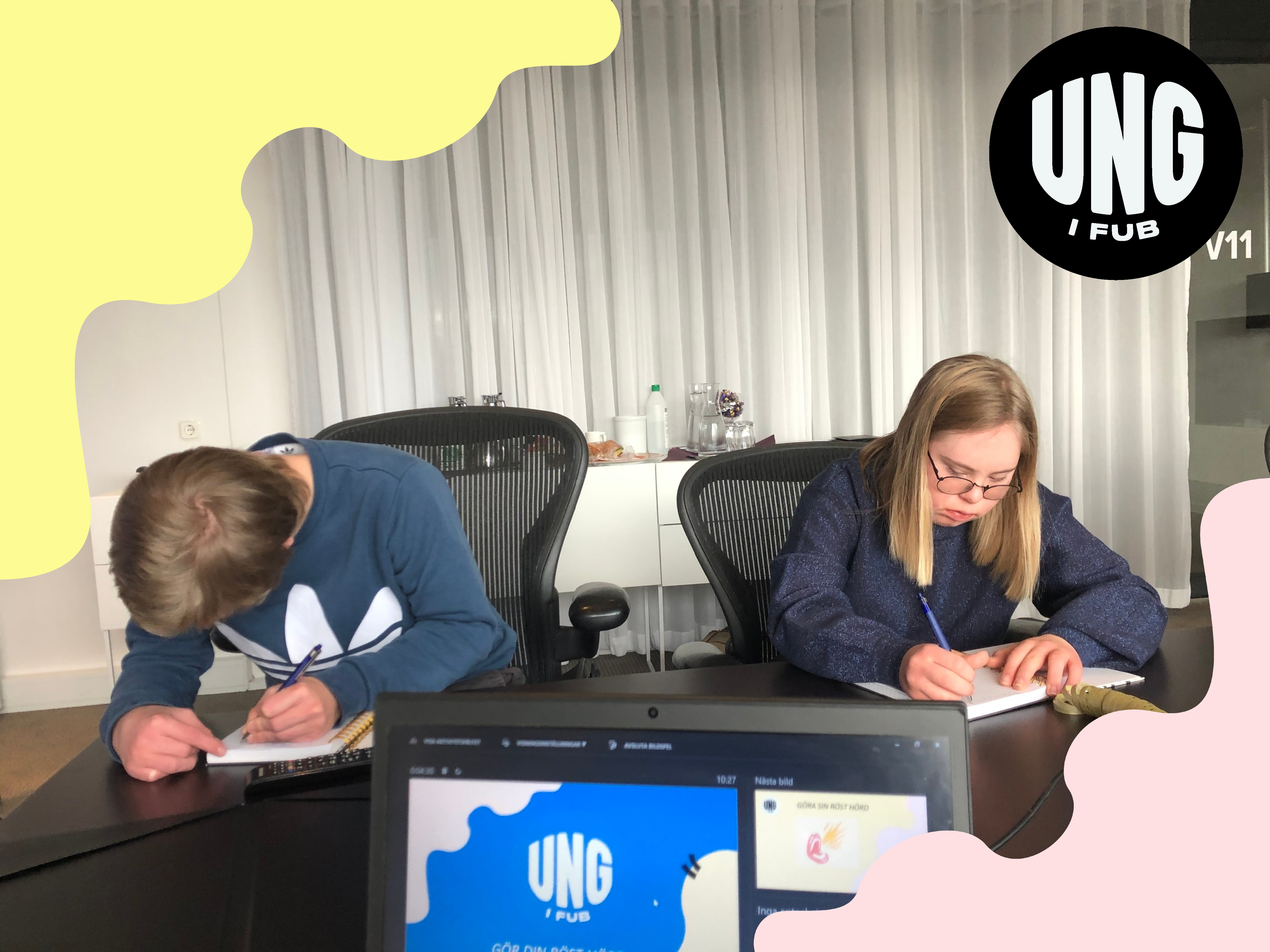 deltagare som jobbar